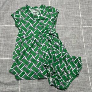 DVF‎ Target Diane Von Furstenberg 18 Months Green Geo Print Dress with Bloomer